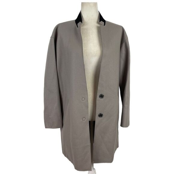 New Rag & Bone Clifton Virgin Wool Snap Coat Jacket Light Grey Size 4 Preppy Job - Picture 4 of 16